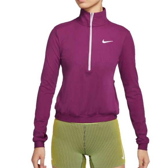 Nike Dri-Fit Element Half Zip Pullover Long Sleeve Running Purple - Picture 4 of 11